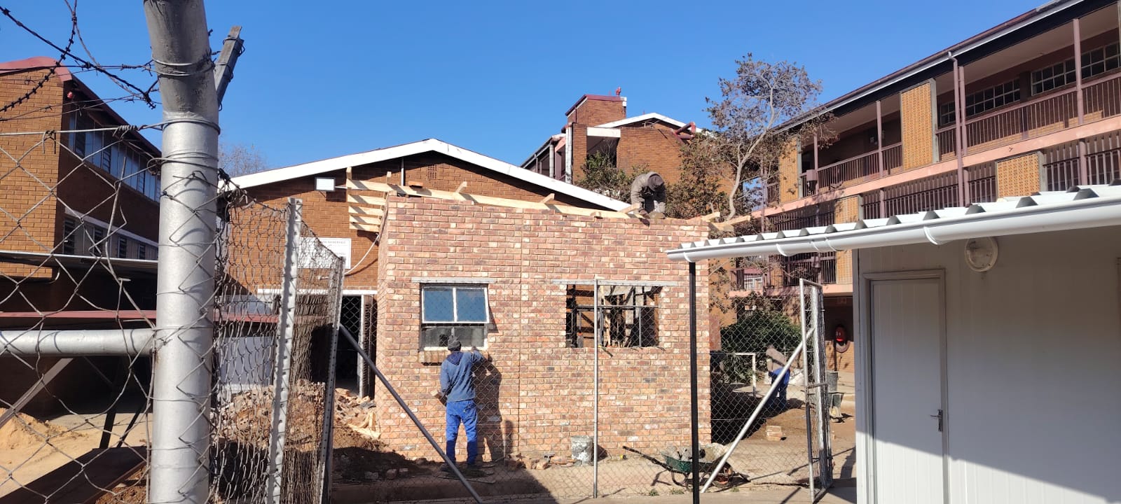 Roof restoration underway on a Gauteng property