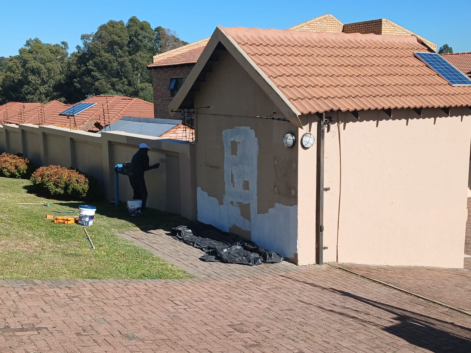 Roof restoration underway on a Gauteng property